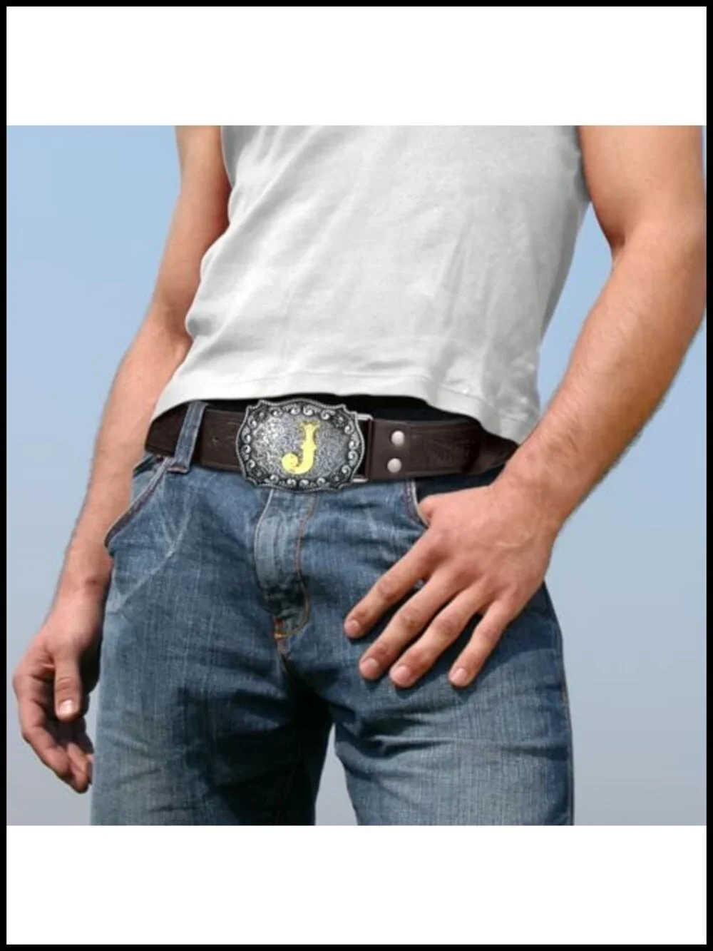 Men's Western Cowboy Belt Embossed Floral Faux Leather 1.5